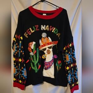 Festive Llama Christmas Sweater